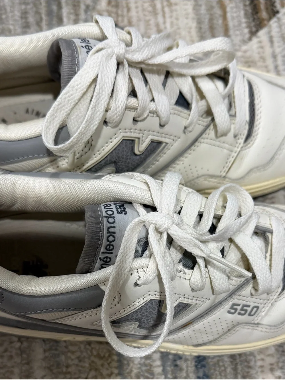 New Balance Kids White and Gray Sneakers